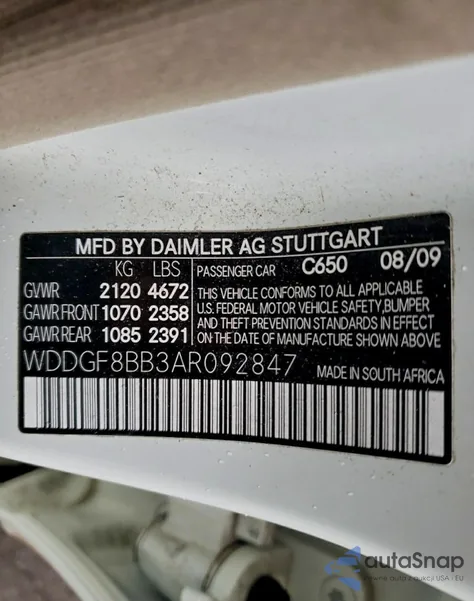 2010 Mercedes-Benz C 300 4Matic from USA, damaged, VIN WDDGF8BB3AR092847